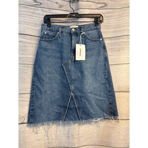 NWT Frame Deconstructed Denim Skirt Color Mabel Size 25